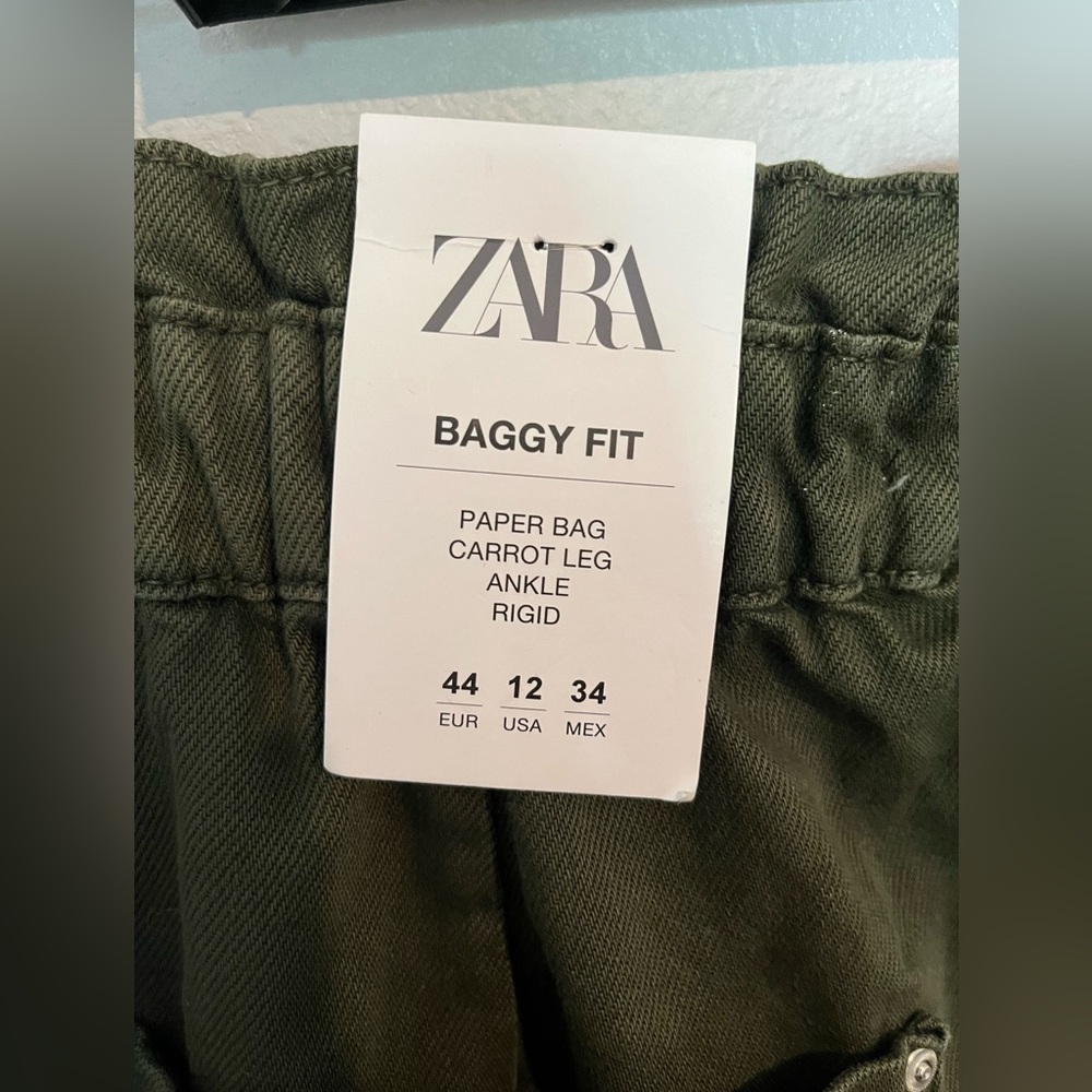 NWT ZARA PAPERBAG JEANS PANTS SIZE 12